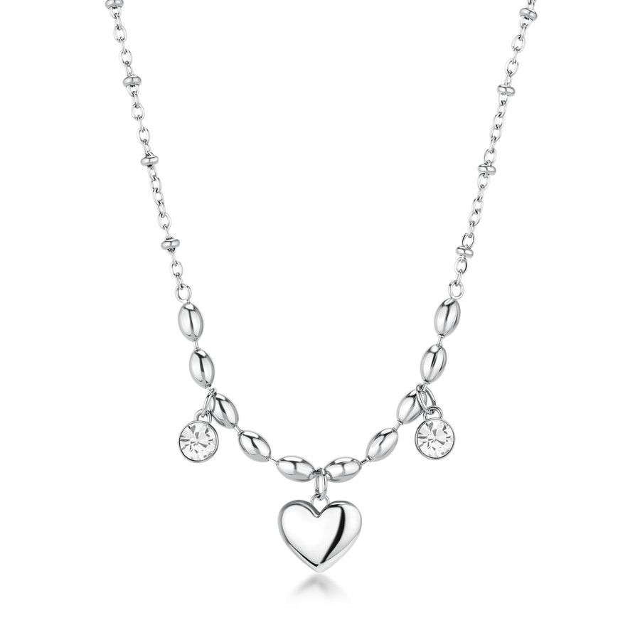Brosway Collana Acciaio Cuore e Cristalli Chakra