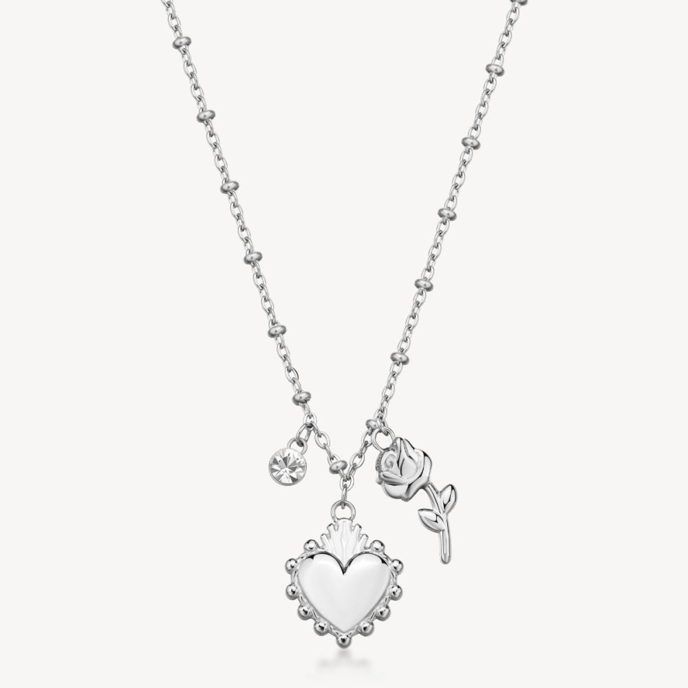 Brosway Collana Acciaio Cuore e Rosa Chakra
