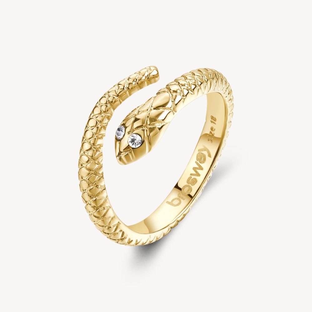 Brosway Anello Acciaio Gold Serpente Chakra