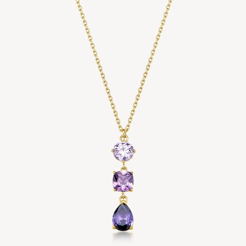 Brosway Collana Acciaio Gold Cristalli Ametista Dreaming