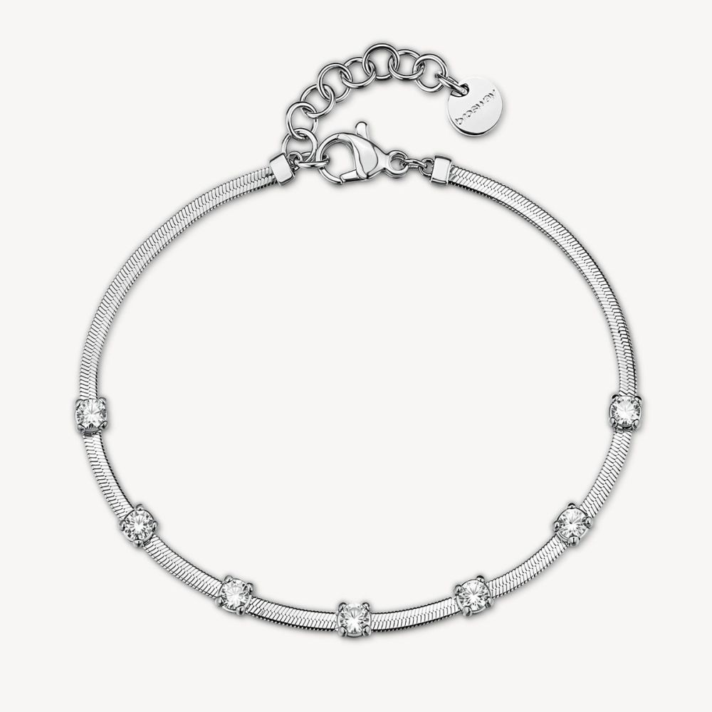 Brosway Bracciale Snake Acciaio Cristalli Bianchi Dreaming