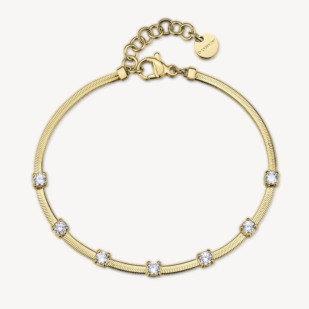 Brosway Bracciale Acciaio Gold Cristalli Bianchi Dreaming