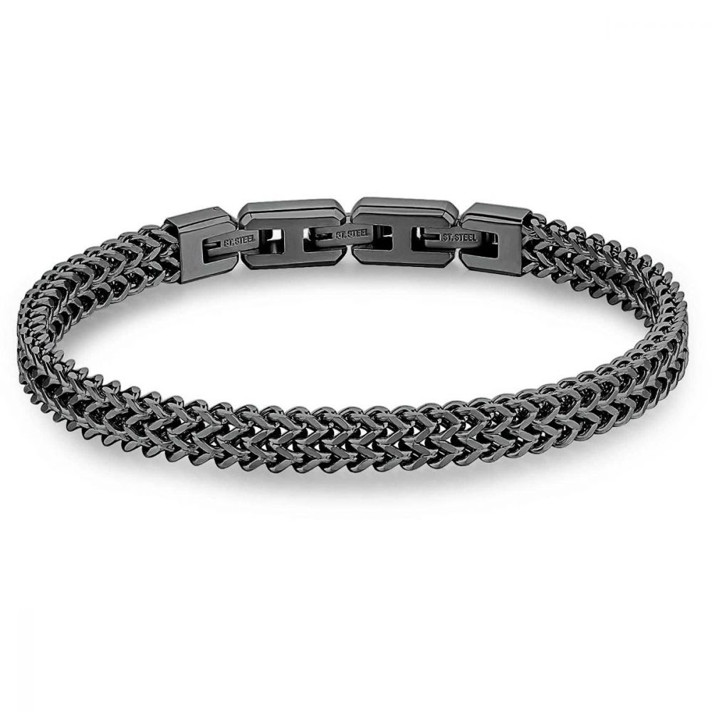 Brosway Bracciale Uomo Acciaio Pvd Gun Ink