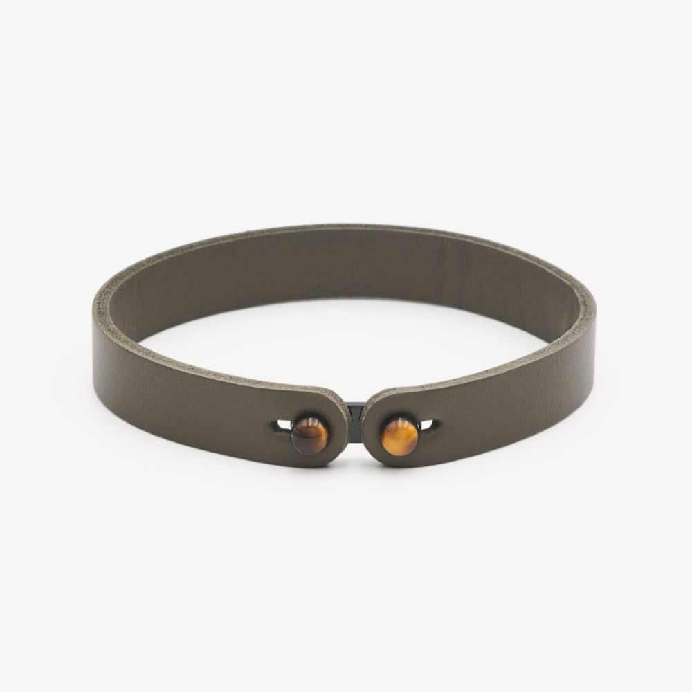 Brosway Bracciale Pelle Verde e Occhio di Tigre Ink