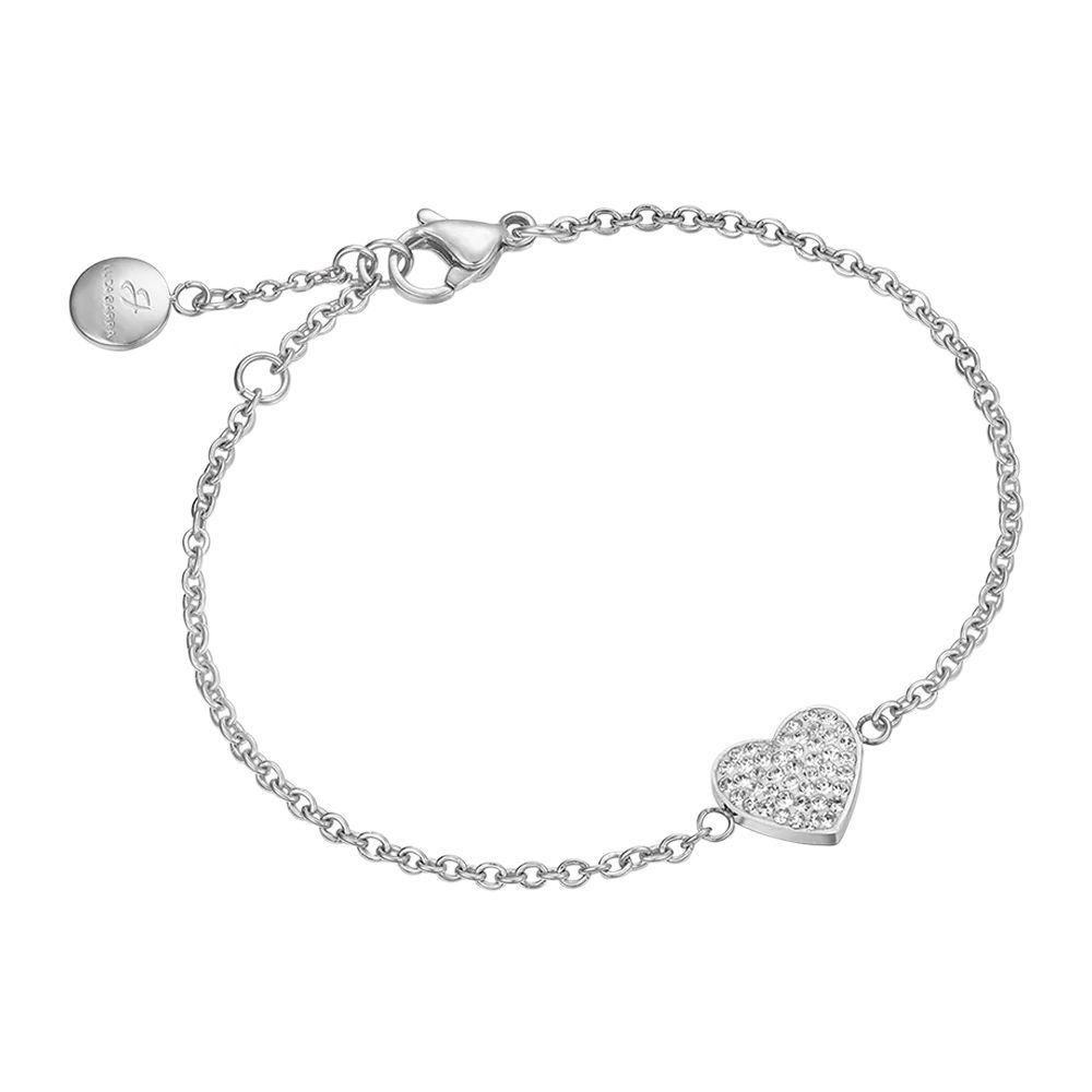 Luca Barra Bracciale Acciaio Cuore Zirconato