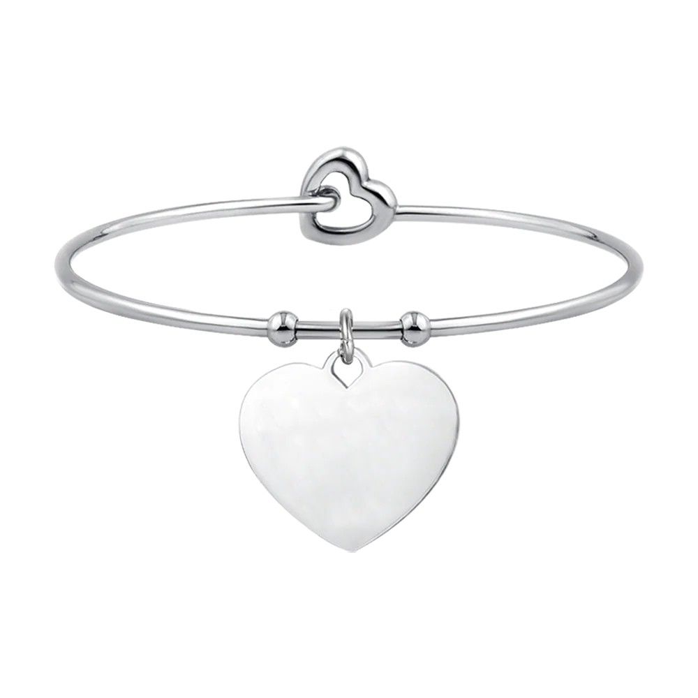 Luca Barra Bracciale Acciaio con Cuore Incidibile
