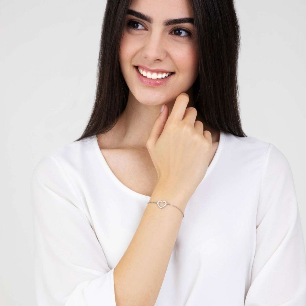Luca Barra Bracciale Acciaio con Cuore