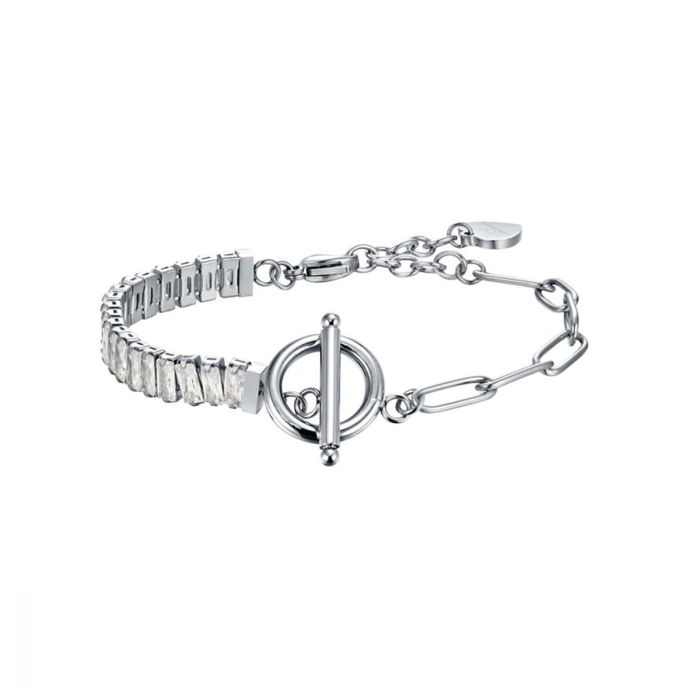 Luca Barra Bracciale Donna Acciaio Cristalli Bianchi