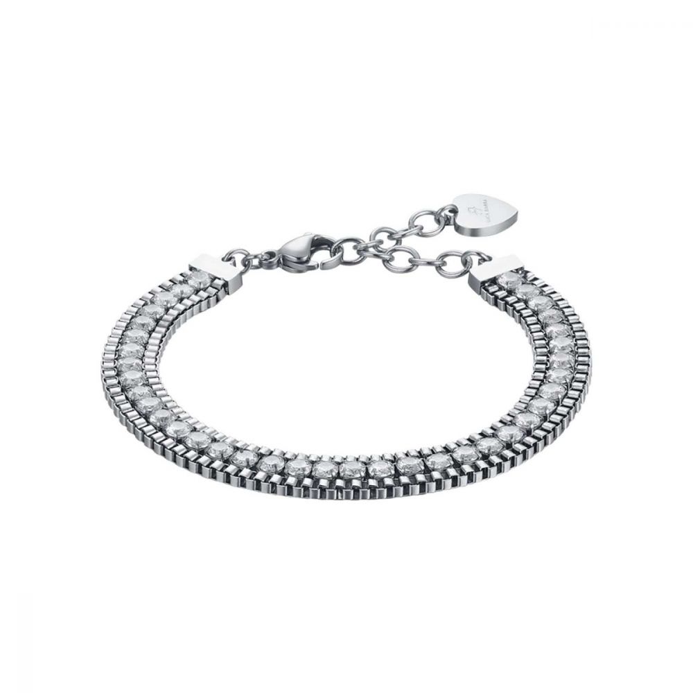 Luca Barra Bracciale Donna Acciaio Cristalli Bianchi
