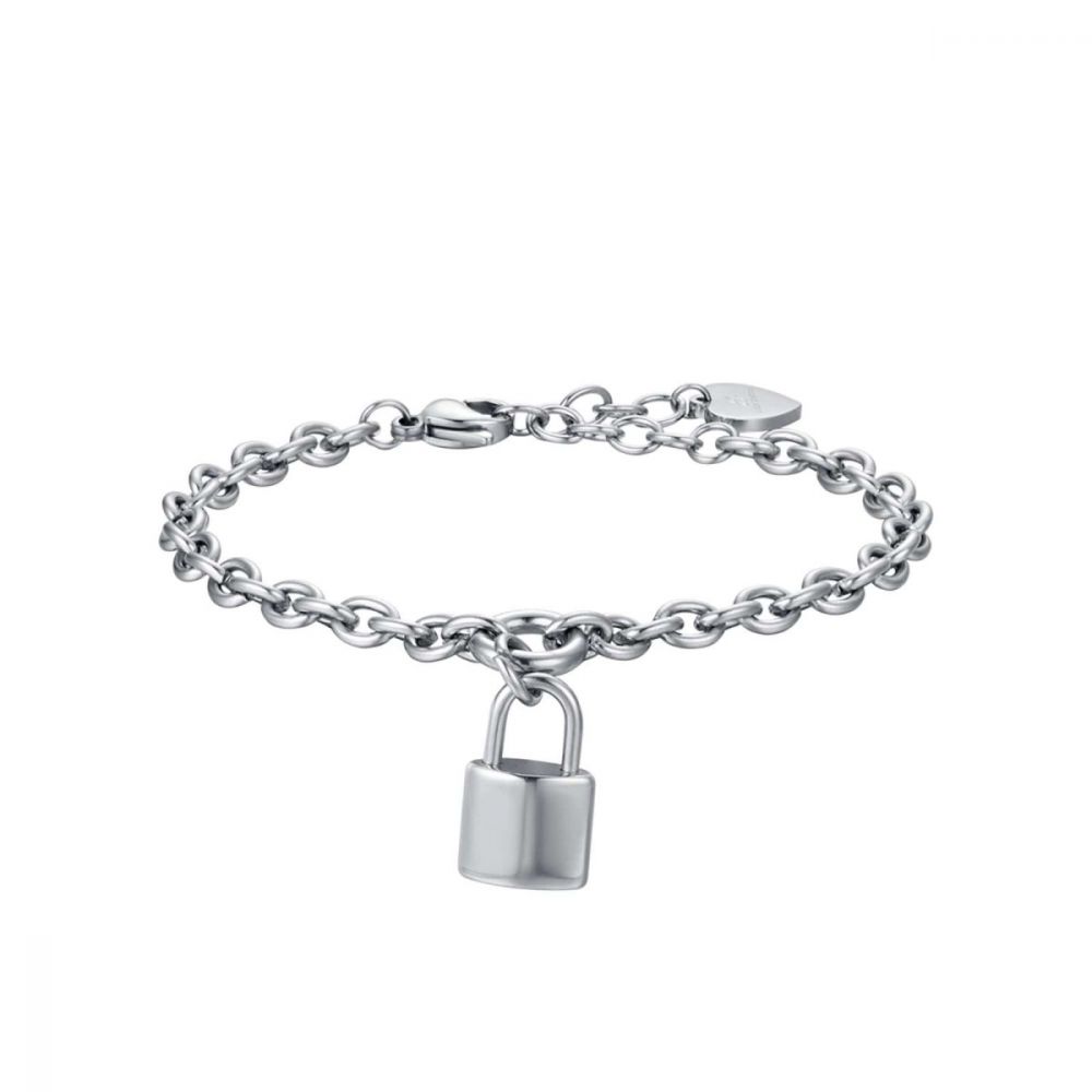 Luca Barra Bracciale Donna Acciaio con Lucchetto