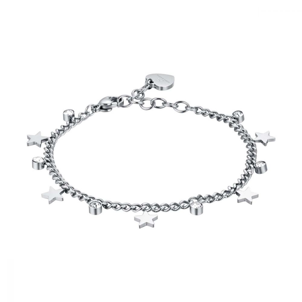 Luca Barra Bracciale Acciaio Stelle e Cristalli