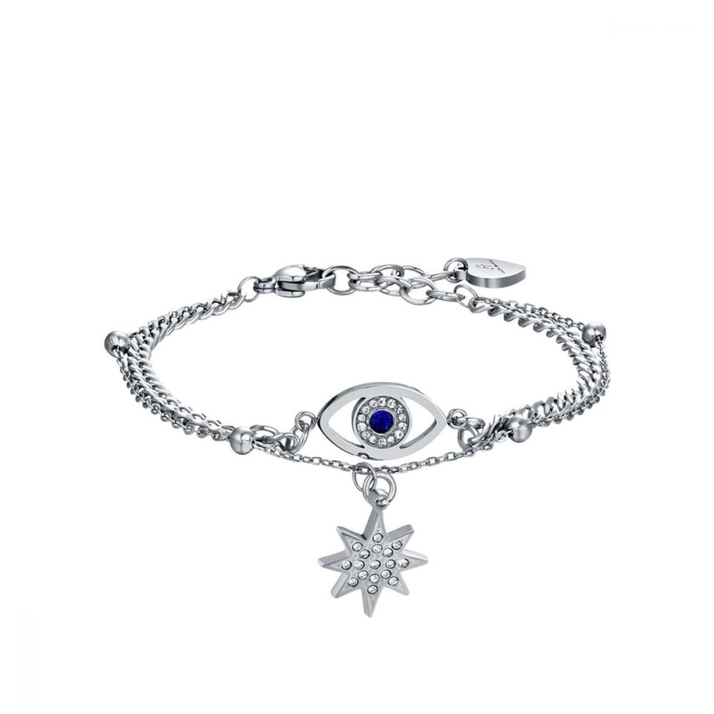 Luca Barra Bracciale Acciaio Stella e Occhio