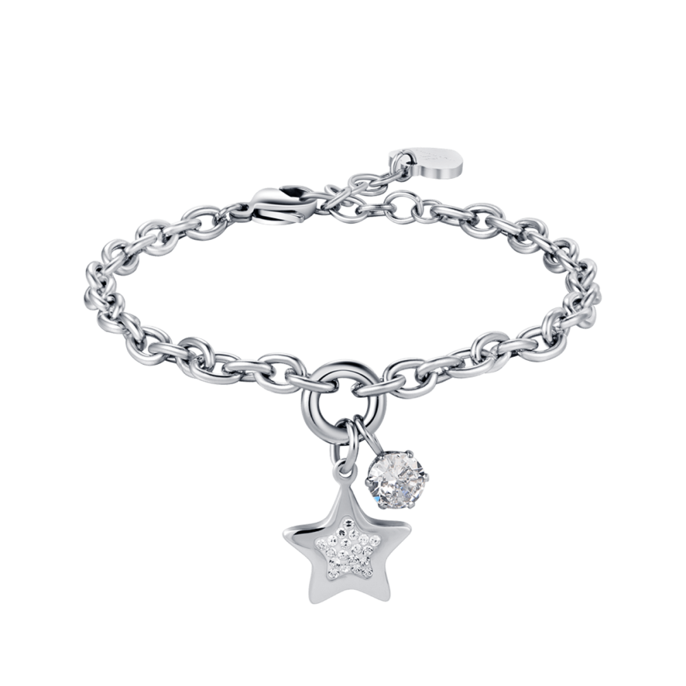 Luca Barra Bracciale Donna Acciaio Stella e Cristalli