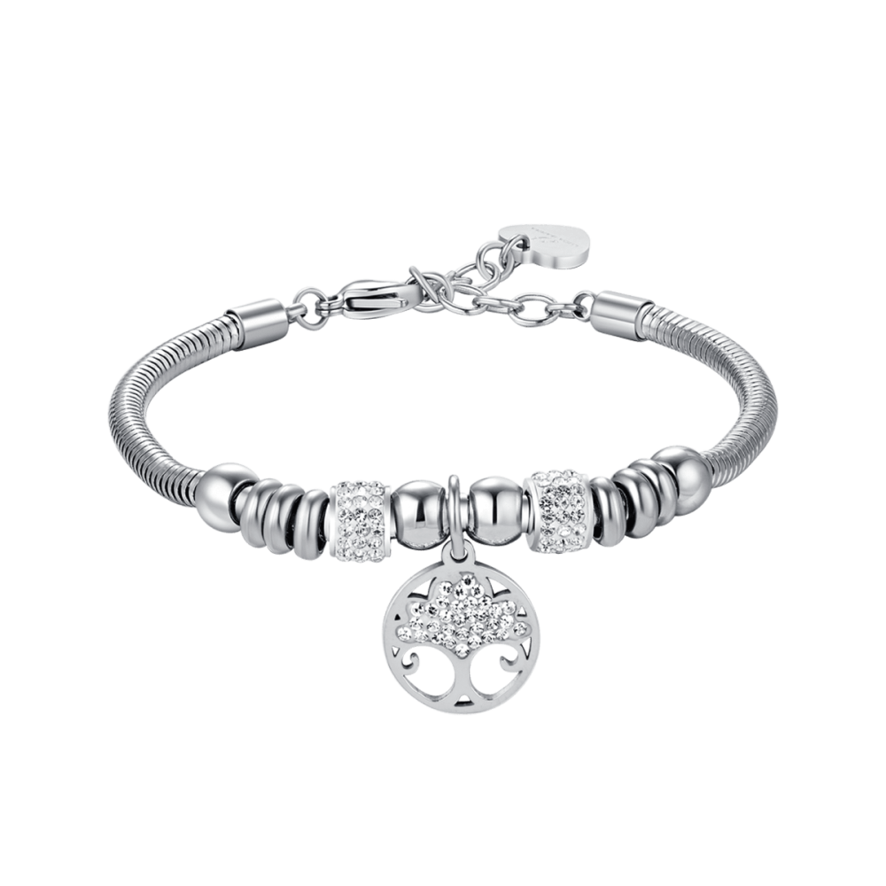 Luca Barra Bracciale Donna Albero Della Vita Con Cristalli Bianchi