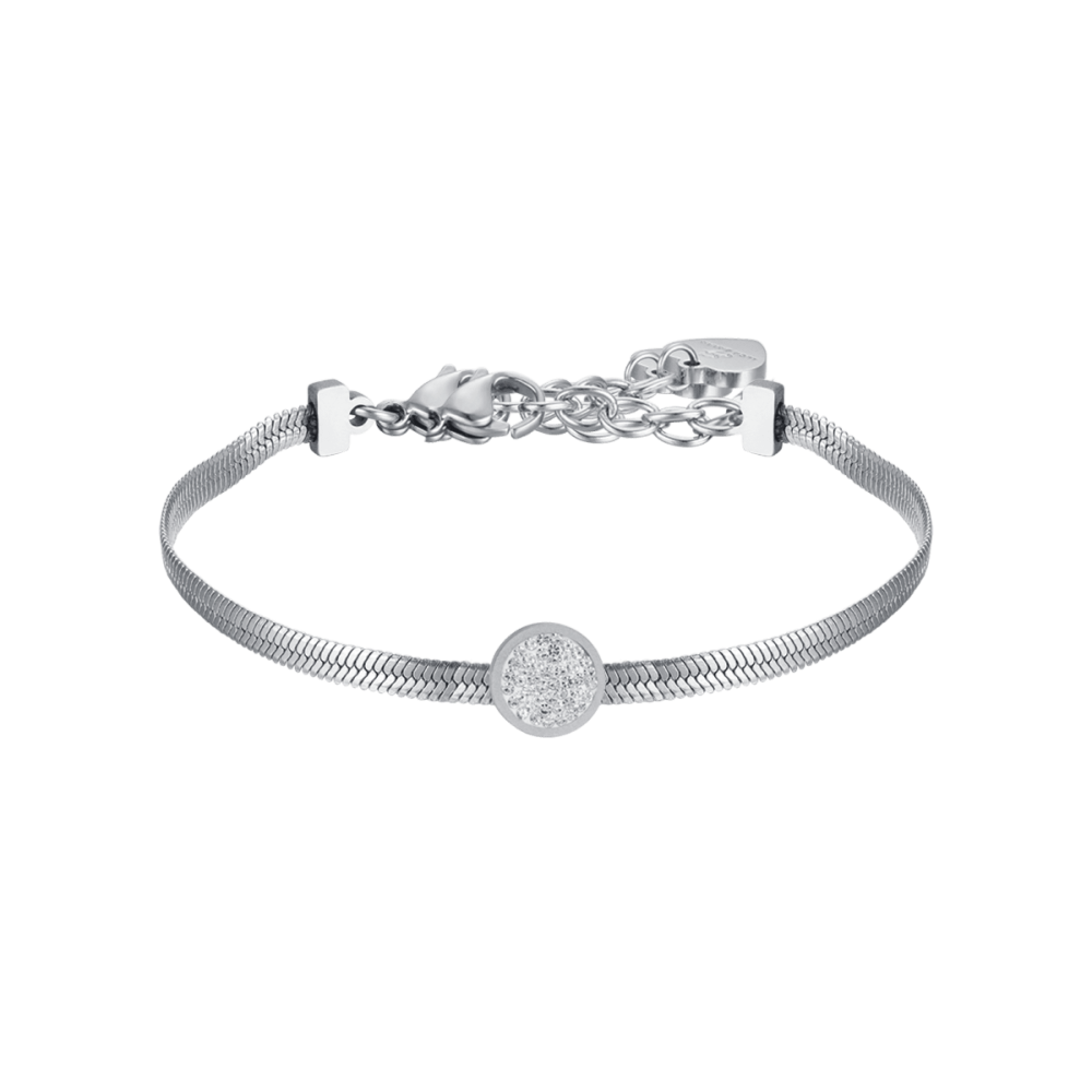 Luca Barra Bracciale Snake Acciaio Elemento Zirconato