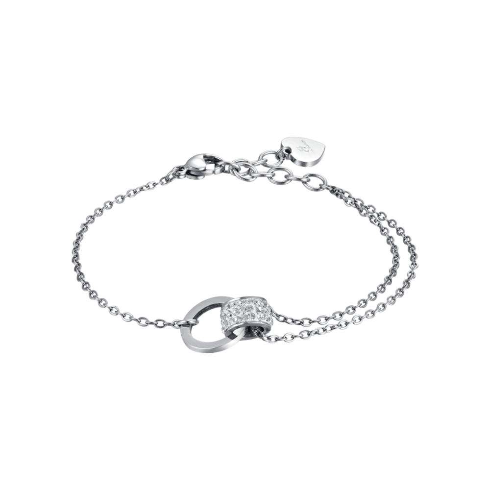 Luca Barra Bracciale Acciaio Con Elemento Zirconato