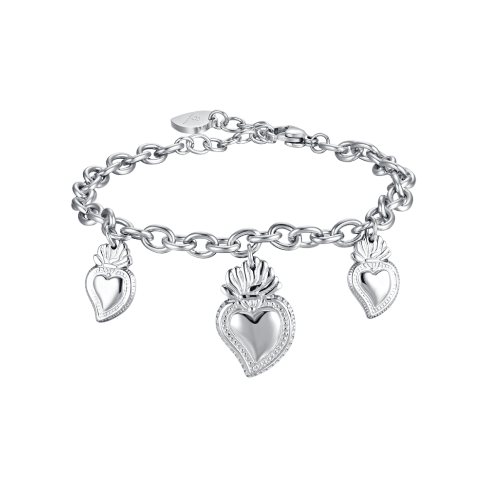 Luca Barra Bracciale Acciaio 3 Cuori Sacri