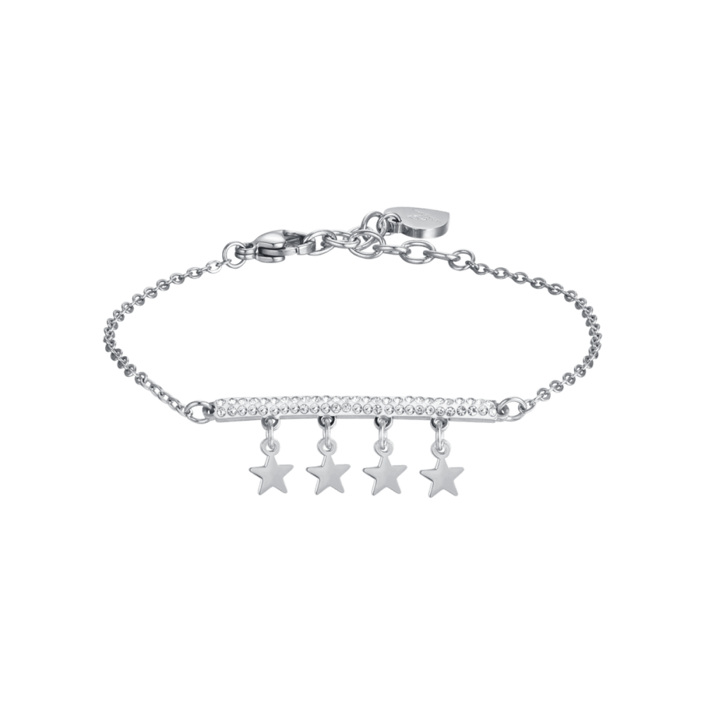Luca Barra Bracciale Acciaio Piastra con 4 Stelle