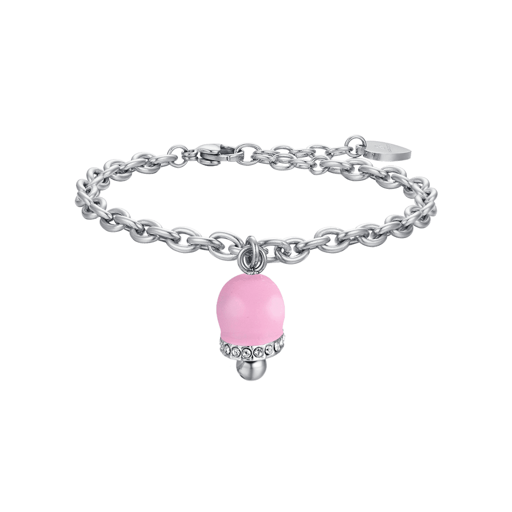 Luca Barra Bracciale Acciaio Campanella Rosa