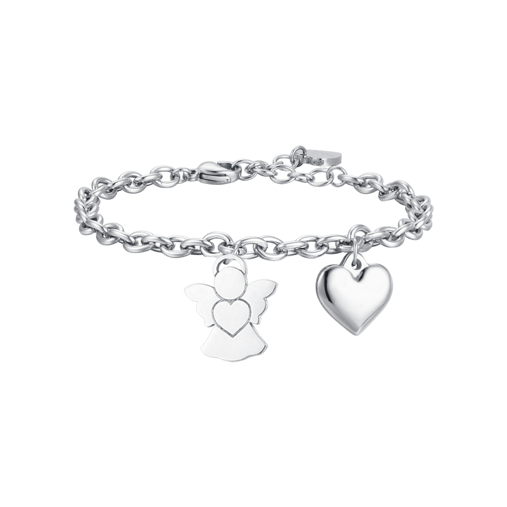Luca Barra Bracciale Acciaio Angelo e Cuore