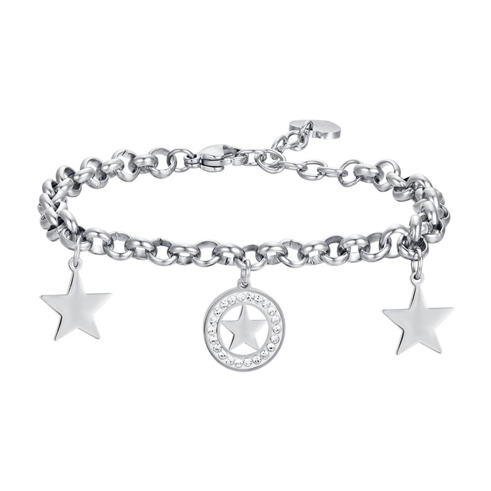 Luca Barra Bracciale Acciaio Stelle e Cristalli