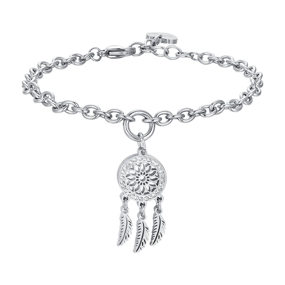 Luca Barra Bracciale Acciaio Acchiappasogni e Cristalli