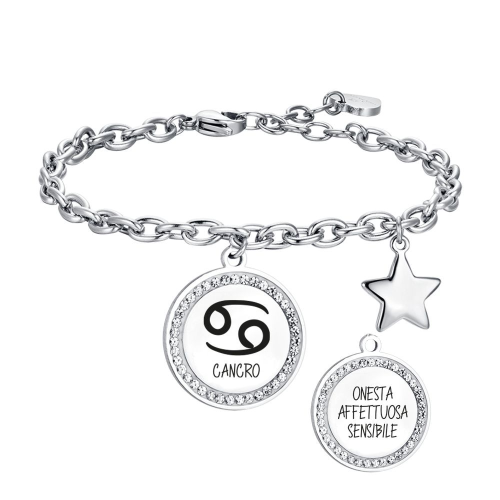 Luca Barra Bracciale Acciaio Piastra Cancro