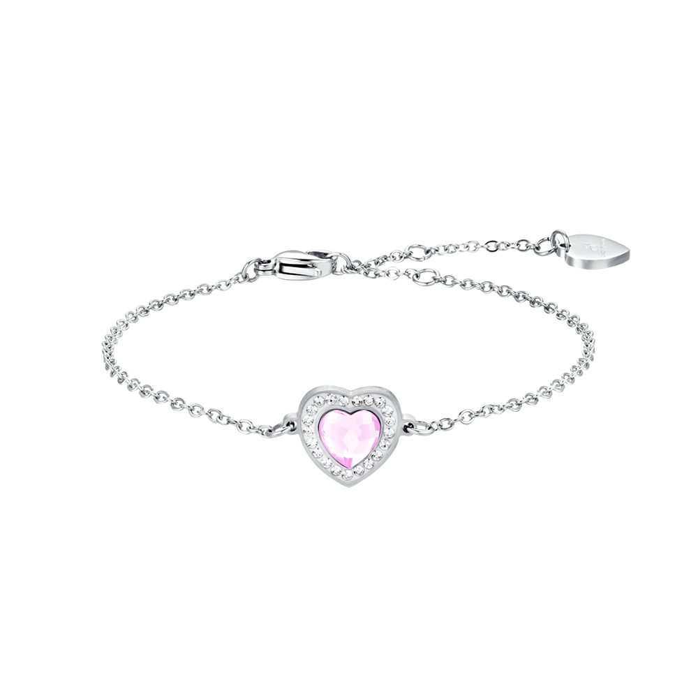Luca Barra Bracciale Acciaio Cuore Rosa