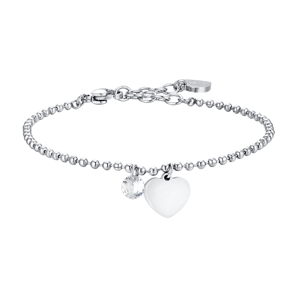 Luca Barra Bracciale Donna Acciaio Cuore e Zircone