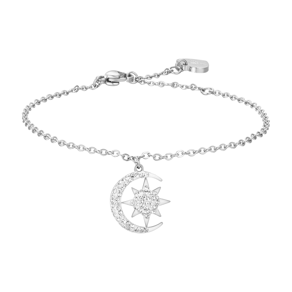Luca Barra Bracciale Acciaio Stella e Luna