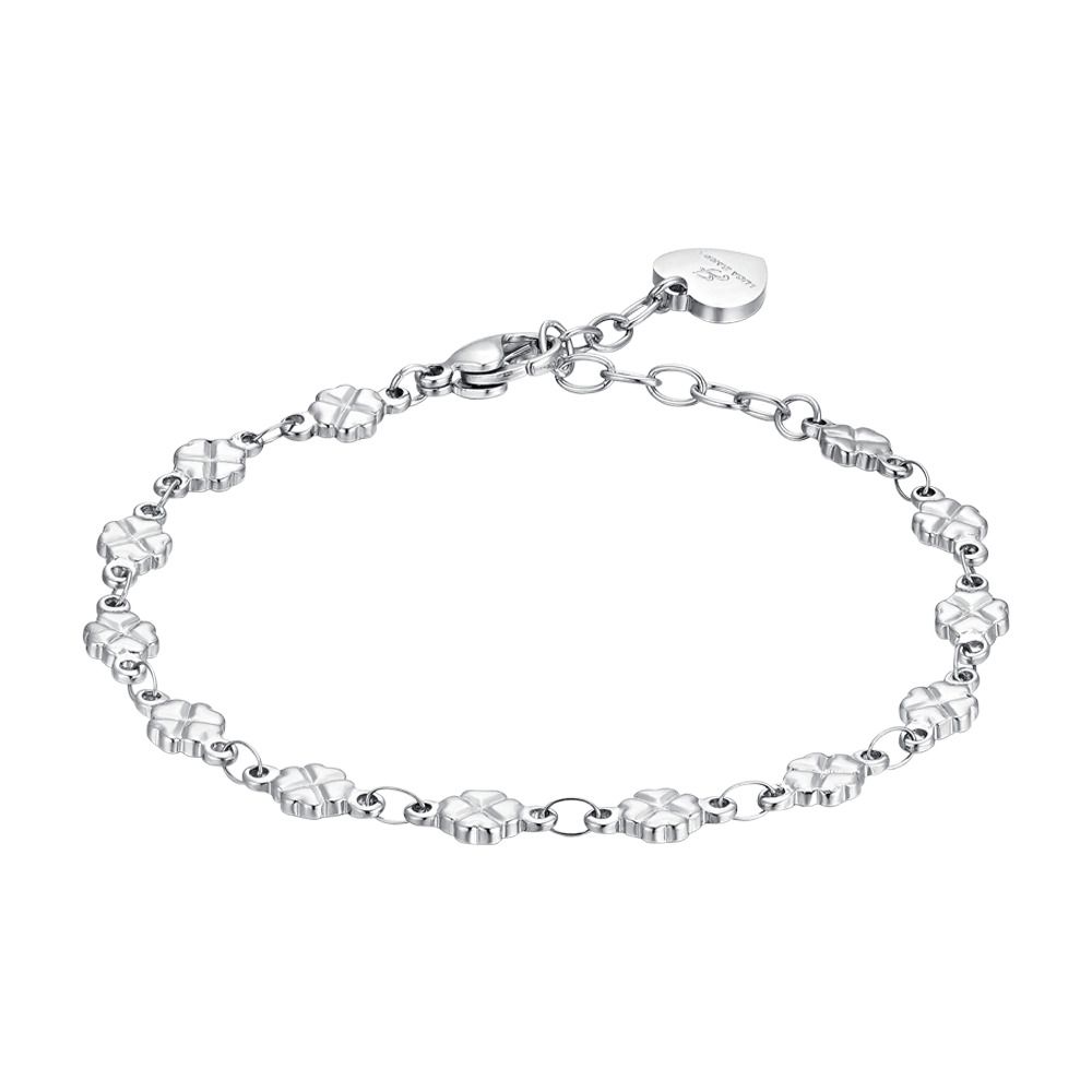  Luca Barra Bracciale Acciaio con Quadrifogli