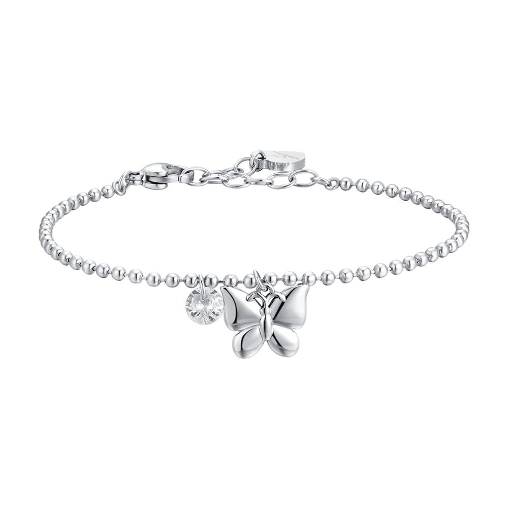  Luca Barra Bracciale Acciaio Farfalla e Cristallo
