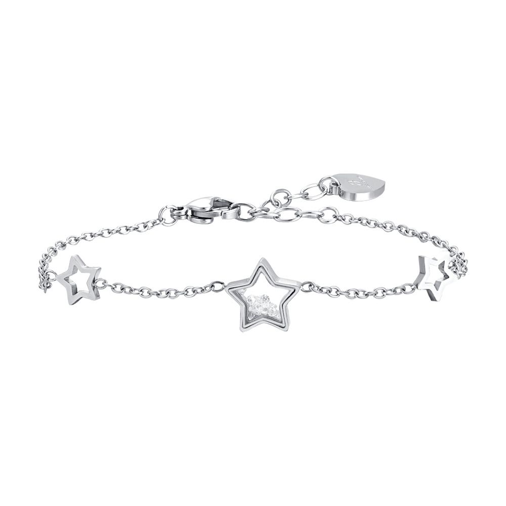  Luca Barra Bracciale Acciaio Stelle e Zirconi
