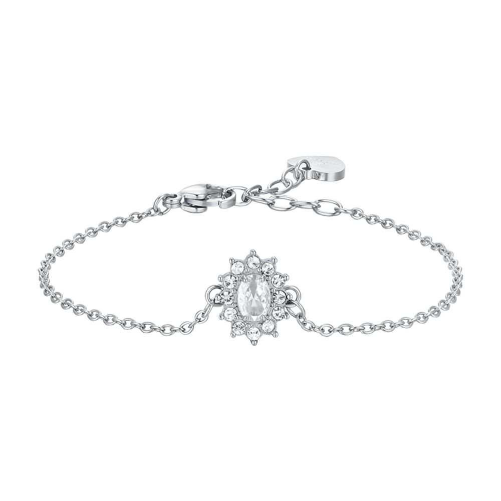  Luca Barra Bracciale Acciaio Cristalli e Zircone Bianco