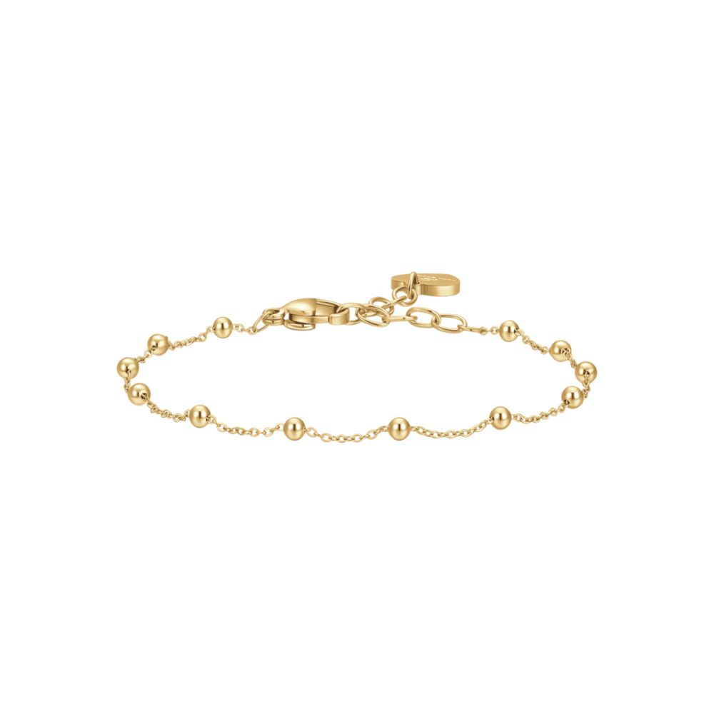 Luca Barra Bracciale Acciaio Gold Sfere 3 mm