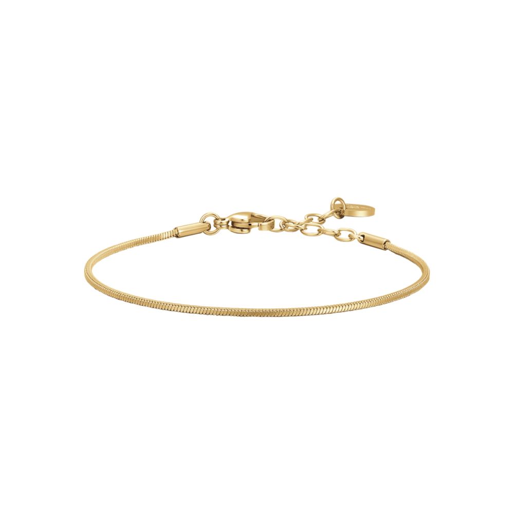 Luca Barra Bracciale Acciaio Gold Maglia Tonda 1 mm