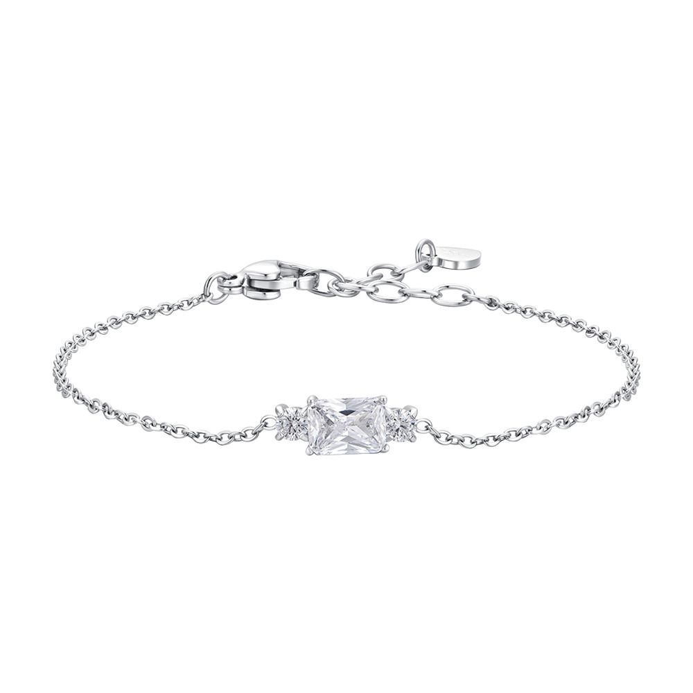 Luca Barra Bracciale Acciaio Zirconi Bianchi