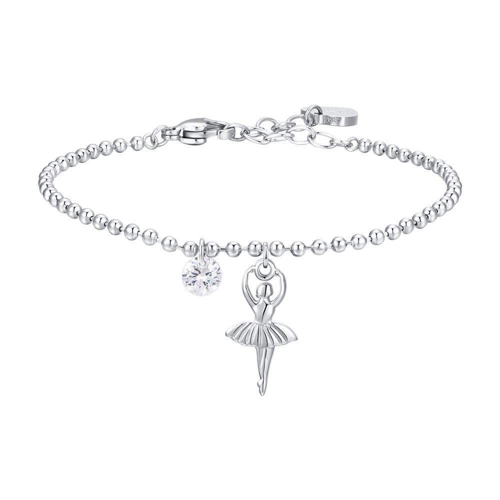 Luca Barra Bracciale Acciaio Ballerina e Zircone