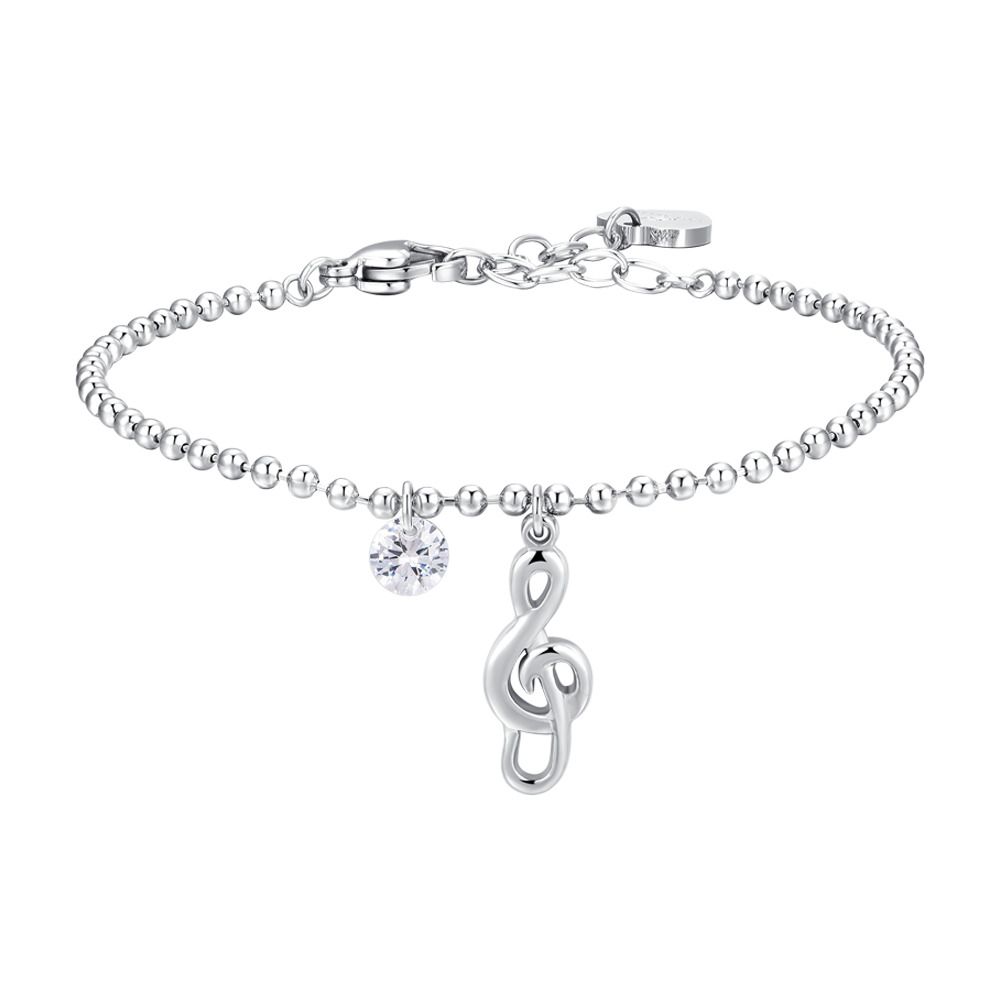 Luca Barra Bracciale Acciaio Nota e Zircone