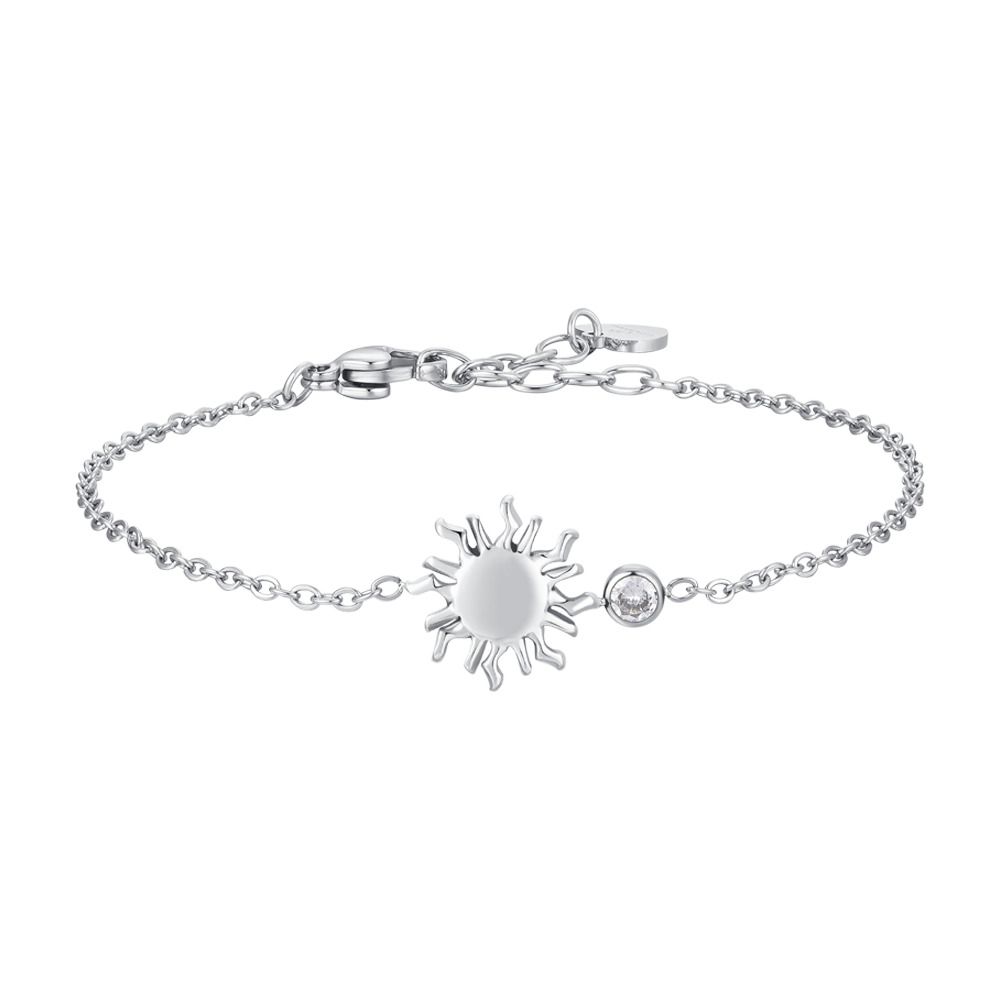 Luca Barra Bracciale Acciaio Sole e Cristallo
