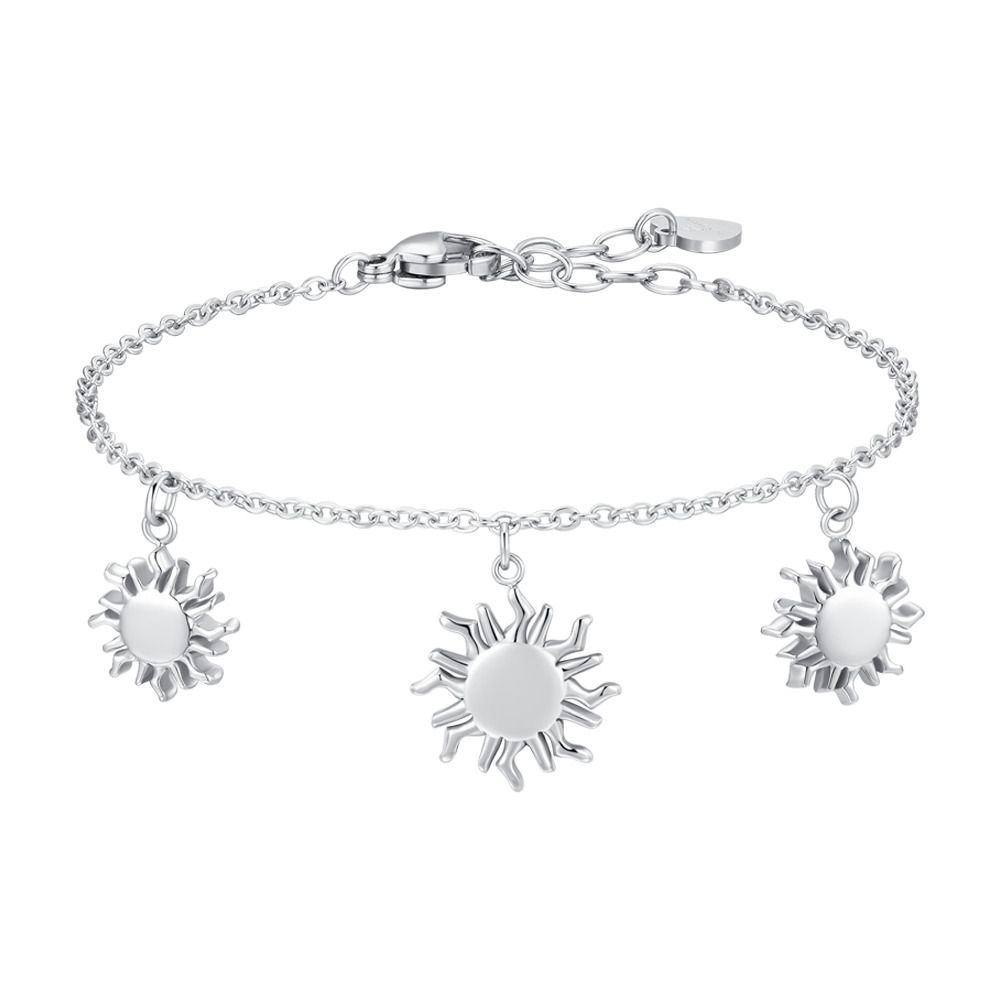 Luca Barra Bracciale Acciaio con 3 Soli 