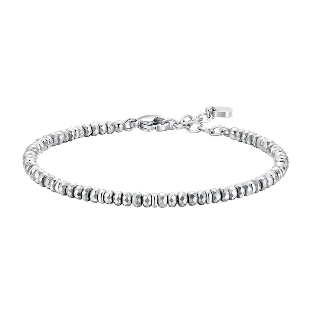 Luca Barra Bracciale Acciaio con Ematite