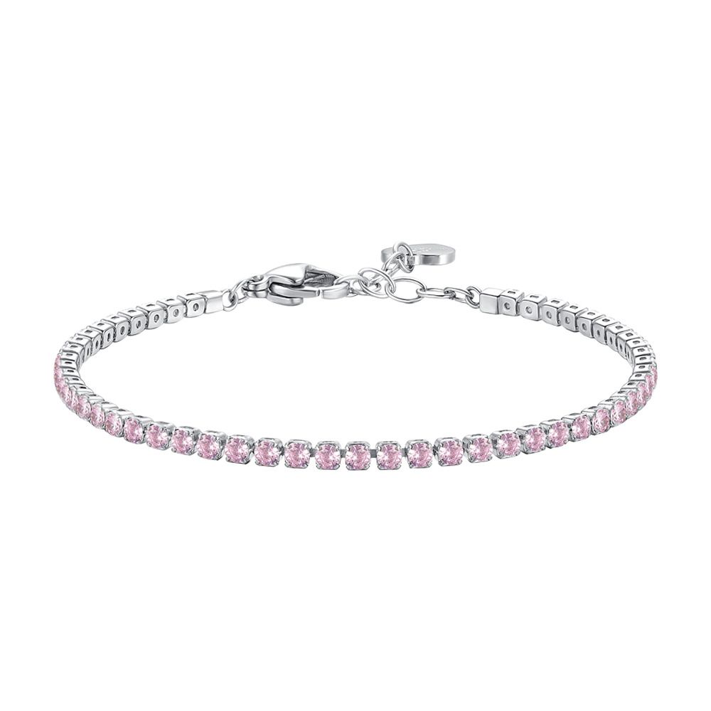 Luca Barra Tennis Acciaio Zirconi Rosa 2 mm