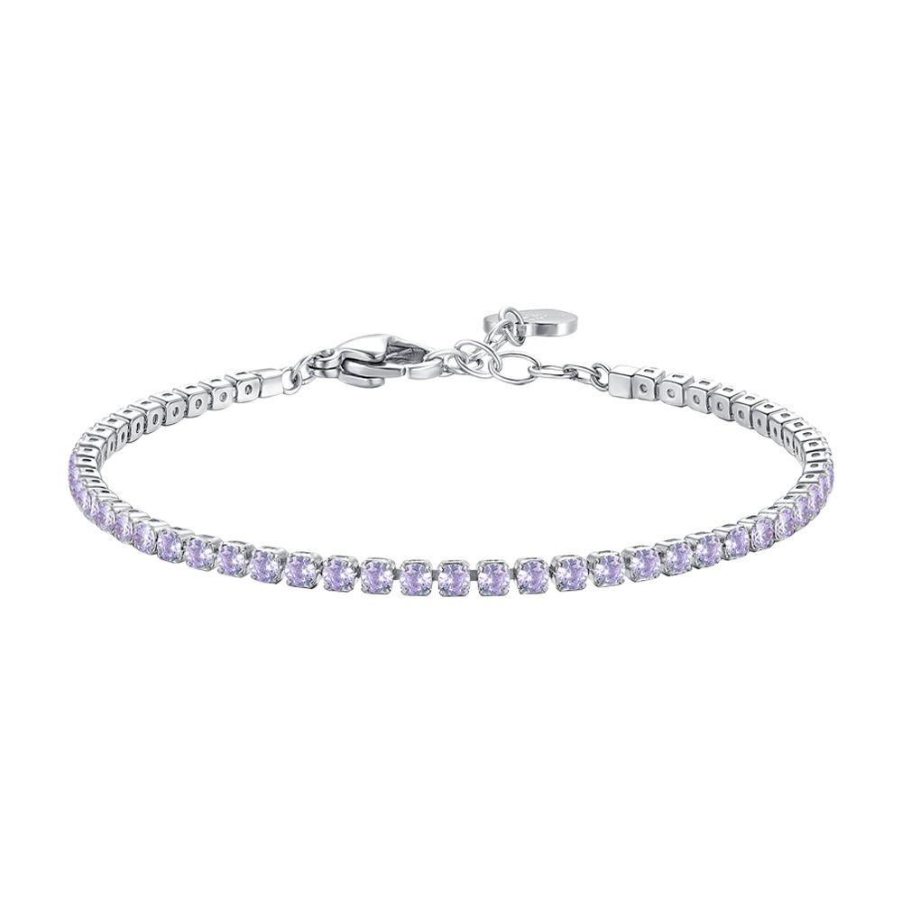 Luca Barra Tennis Acciaio Zirocone Viola 2 mm