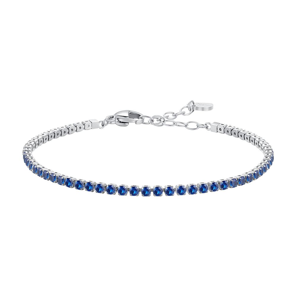 Luca Barra Tennis Acciaio Zirconi Blu 2 mm