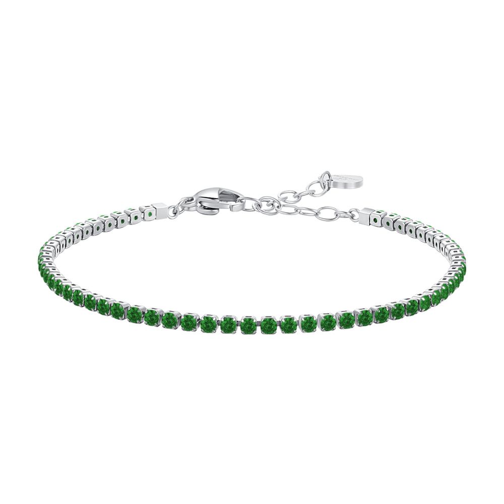 Luca Barra Tennis Acciaio Zirconi Verdi 2 mm