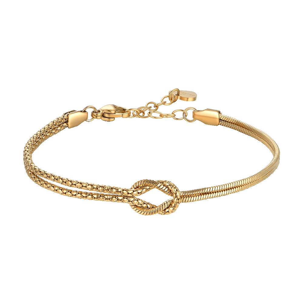 Luca Barra Bracciale Acciaio Gold Con Nodo 