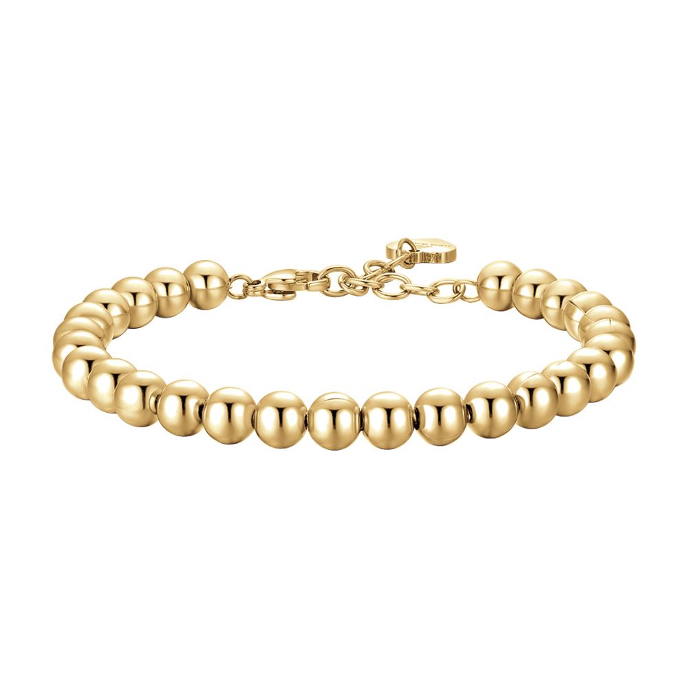 Luca Barra Bracciale Acciaio Gold Sfere 6 mm
