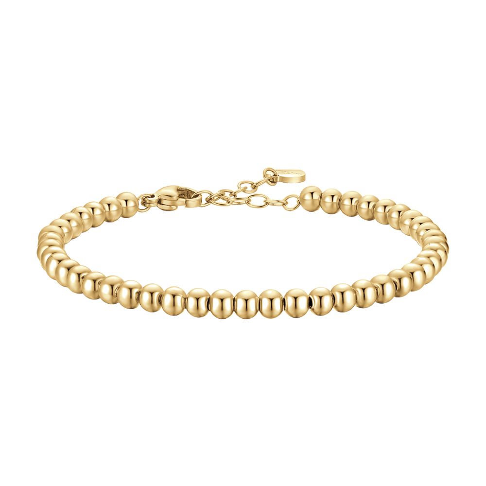 Luca Barra Bracciale Acciaio Gold Sfere 4 mm