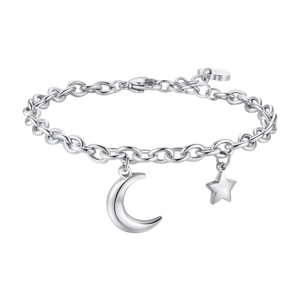 Luca Barra Bracciale Acciaio Luna e Stella